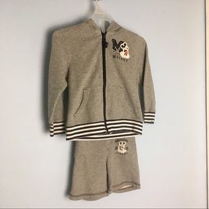 Disney Mickey Mouse jacket shorts set matching